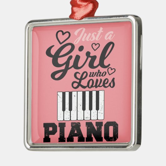 ピアノガールクリスマス招待状マグネットメタルオルナ メタルオーナメント (左)