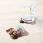 ピアノガールシェイプコースター,エレガントヴィンテージアート ペーパーコースター (インサイチュ)