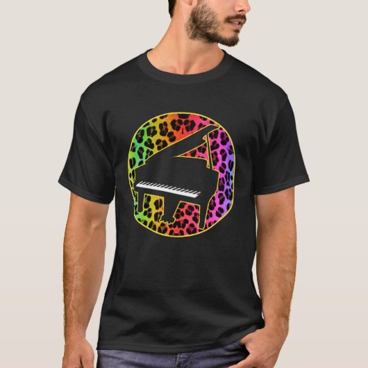 ピアノガールピアニスト先生ウィメンピアノプレーヤー Tシャツ (正面)