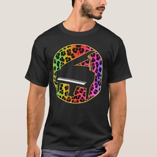 ピアノガールピアニスト先生ウィメンピアノプレーヤー Tシャツ (正面)