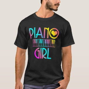 ピアノガールミュージカルピアニスト鍵盤かわいい Tシャツ