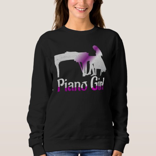 ピアノガールミュージシャンピアニスト スウェットシャツ (正面)