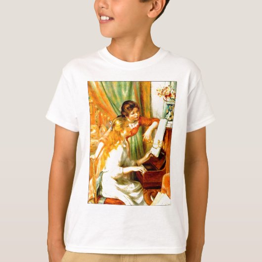 ピアノキッズTシャツの女子 Tシャツ (正面)
