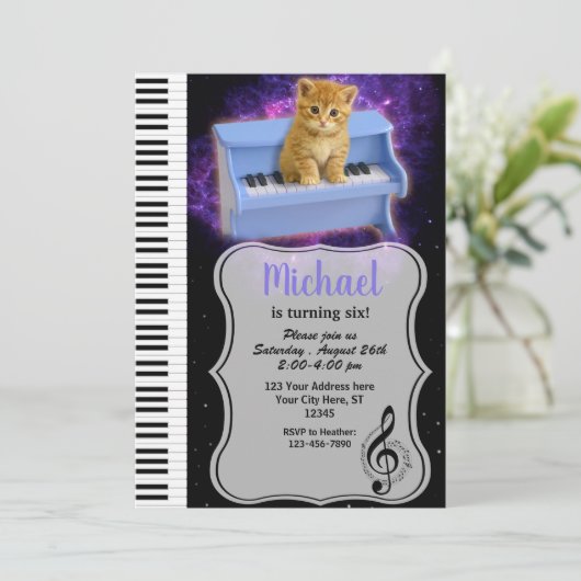 ピアノキャットユニバース宇宙招待状 招待状 (スタンド正面)