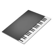 ピアノキーボードおもしろいブラック8.5x11ミュージック ノートパッド (アングル)