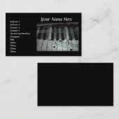 ピアノキーボードおよび音楽ノートの名刺 名刺 (正面/裏面)