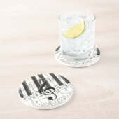 ピアノキーボードおよび音楽ノート コースター (側面)