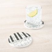 ピアノキーボードおよび音楽ノート コースター (側面)