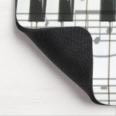 ピアノキーボードおよび音楽ノート マウスパッド (コーナー)