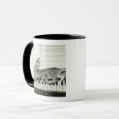 ピアノキーボードで遊んでいる2子ネコ(B&W) マグカップ (正面左)