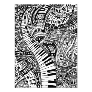 ピアノキーボードとのクラシック音楽の落書き フォトプリント