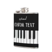 ピアノキーボードとカスタマイズ可能な文字ブラック&ホワイト フラスク (左)