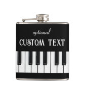 ピアノキーボードとカスタマイズ可能な文字ブラック&ホワイト フラスク (正面)