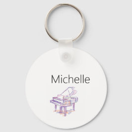 ピアノキーボードと音符キーチェーン キーホルダー