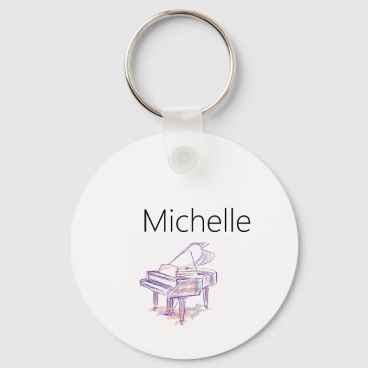 ピアノキーボードと音符キーチェーン キーホルダー (正面)