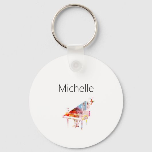 ピアノキーボードと音符キーチェーン キーホルダー (正面)