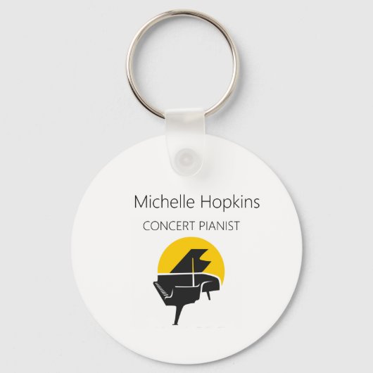 ピアノキーボードと音符キーチェーン キーホルダー (正面)