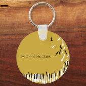 ピアノキーボードと音符キーチェーン キーホルダー (正面)