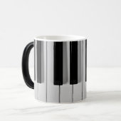 ピアノキーボードのカスタムなコーヒー・マグ モーフィングマグカップ (正面左)
