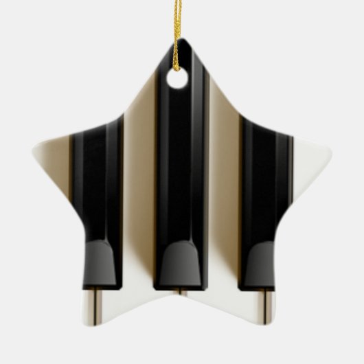 ピアノキーボードのクリスマスのオーナメント セラミックオーナメント (正面)