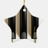 ピアノキーボードのクリスマスのオーナメント セラミックオーナメント (裏面)