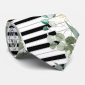 ピアノキーボードの緑のネックタイ ネクタイ (ロール)