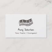 ピアノキーボードの落書きの音楽の先生の名刺 名刺 (正面)