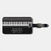 ピアノキーボードの音符の荷物のラベル ラゲッジタグ (裏面横)