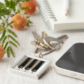 ピアノキーボードの"鍵"の鎖 キーホルダー (側面)