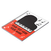 ピアノキーボードパーソナライズされたミュージシャンのノートブック ノートブック (左側)