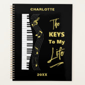 ピアノキーボードプレーヤーおもしろいミュージックノート プランナー手帳 (正面)