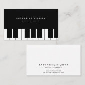 ピアノキーボードミニマリストブラックビジネスカード 名刺 (正面/裏面)