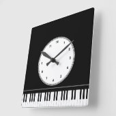 ピアノキーボードミュージカルの壁時計 スクエア壁時計 (傾斜)