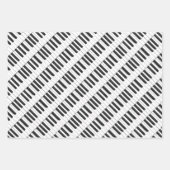 ピアノキーボードミュージカルデザインラッピング紙セット ラッピングペーパーシート (正面3)