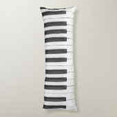 ピアノキーボードミュージシャン白黒 ボディピロー (裏面 (縦))