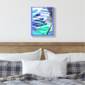 ピアノキーボードミュージックブルーグリーンミュージカル楽器 キャンバスプリント (インサイチュ (寝室))