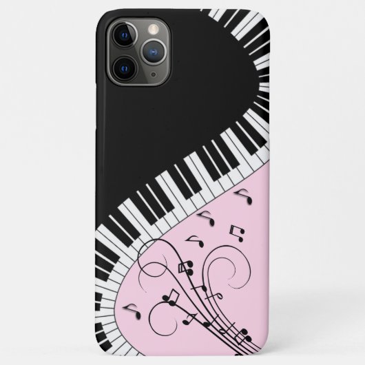 ピアノキーボード白黒ミュージックデザインピンク Case-Mate iPhoneケース (裏面)
