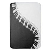 ピアノキーボード白黒ミュージックデザイン バスマット (正面縦)