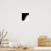 ピアノキーボード白黒ミュージックデザイン ポスター (キッチン)