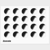 ピアノキーボード白黒ミュージックデザイン ラウンドシール (シート)