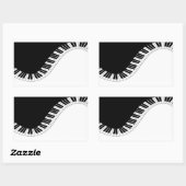 ピアノキーボード白黒ミュージックデザイン 長方形シール (シート)