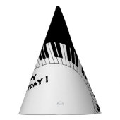 ピアノキーボード白黒ミュージック誕生日 パーティーハット (右)