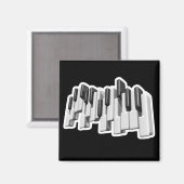 ピアノキーボード鍵デザイン マグネット (正面/裏面)