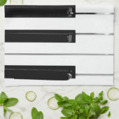 ピアノキーボード鍵 キッチンタオル (折り畳み)