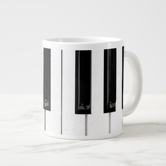 ピアノキーボード鍵 ジャンボコーヒーマグカップ (正面右)