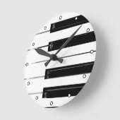 ピアノキーボード鍵（ドット付） ラウンド壁時計 (傾斜)