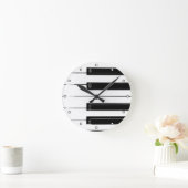 ピアノキーボード鍵（ドット付） ラウンド壁時計 (ホーム)