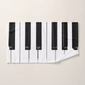 ピアノキーボード鍵 バスタオルセット (ハンドタオル)