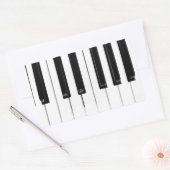 ピアノキーボード鍵 長方形シール (封筒)