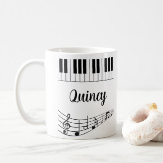 ピアノキーボード音楽の愛パーソナライズされた者の名前 コーヒーマグカップ